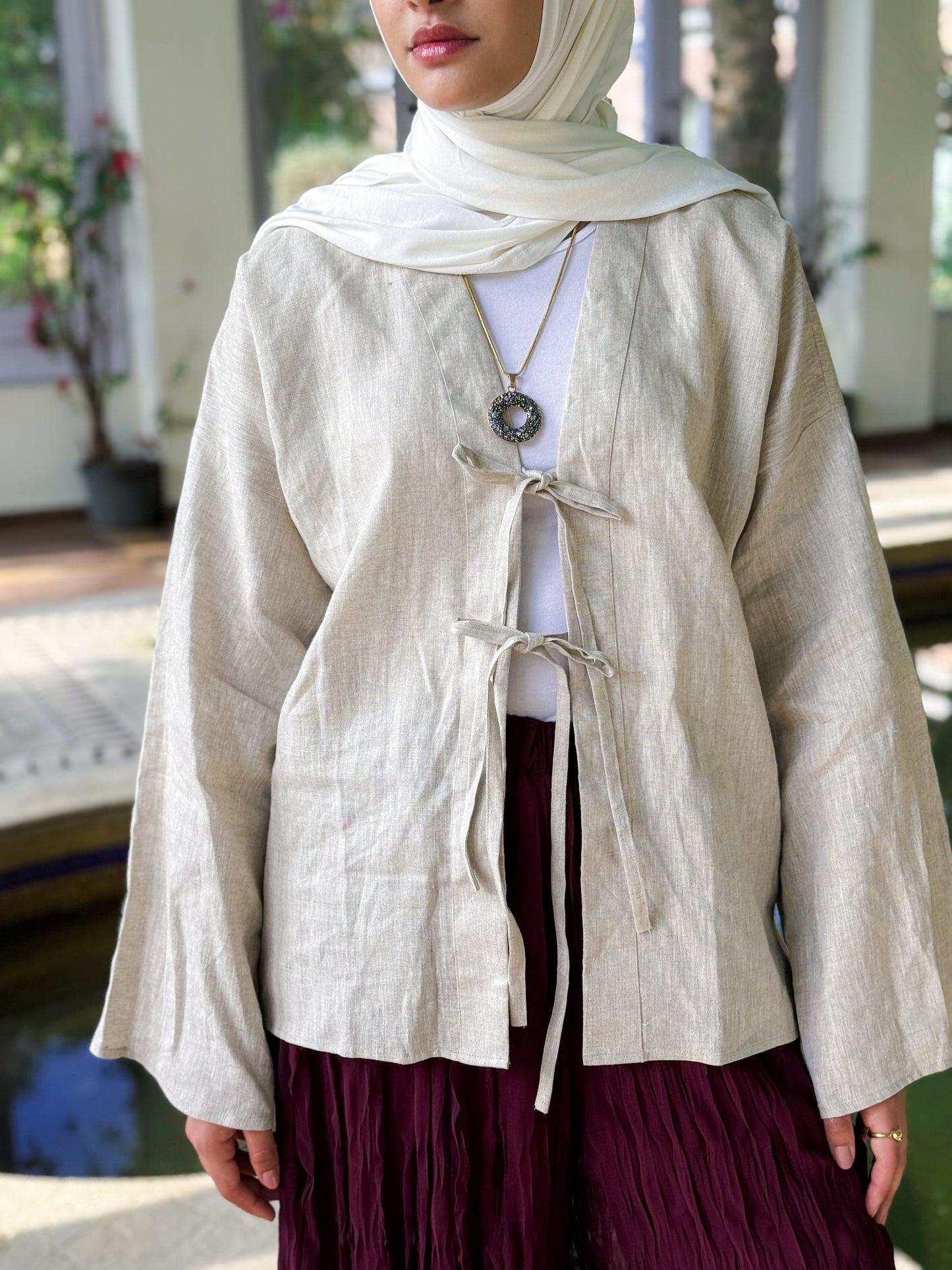 Beige Linen top