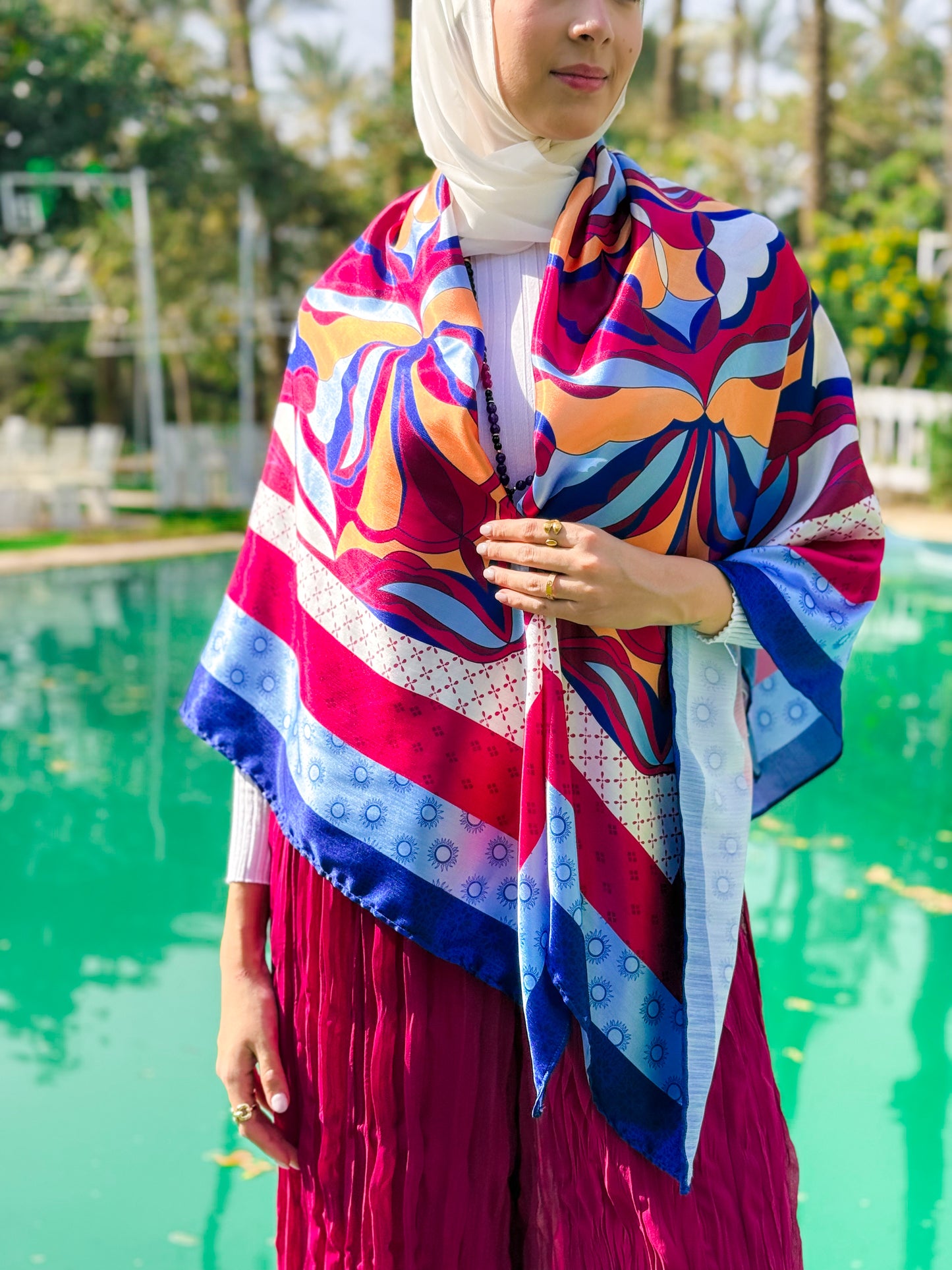 Satin Scarf in pink
