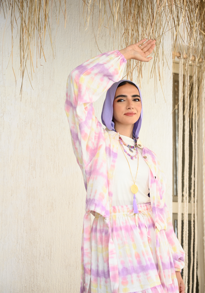 Tie dye top in Lavender