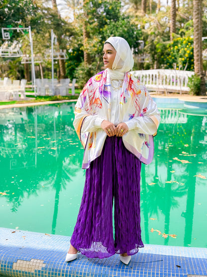 Pleated pants in Purple
