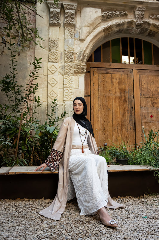 Pleated pants in White