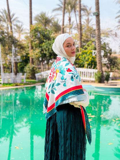 Satin Scarf in Teal