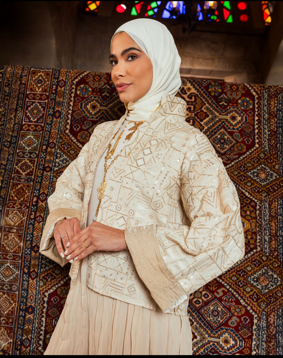 Bariq Jacket in Beige