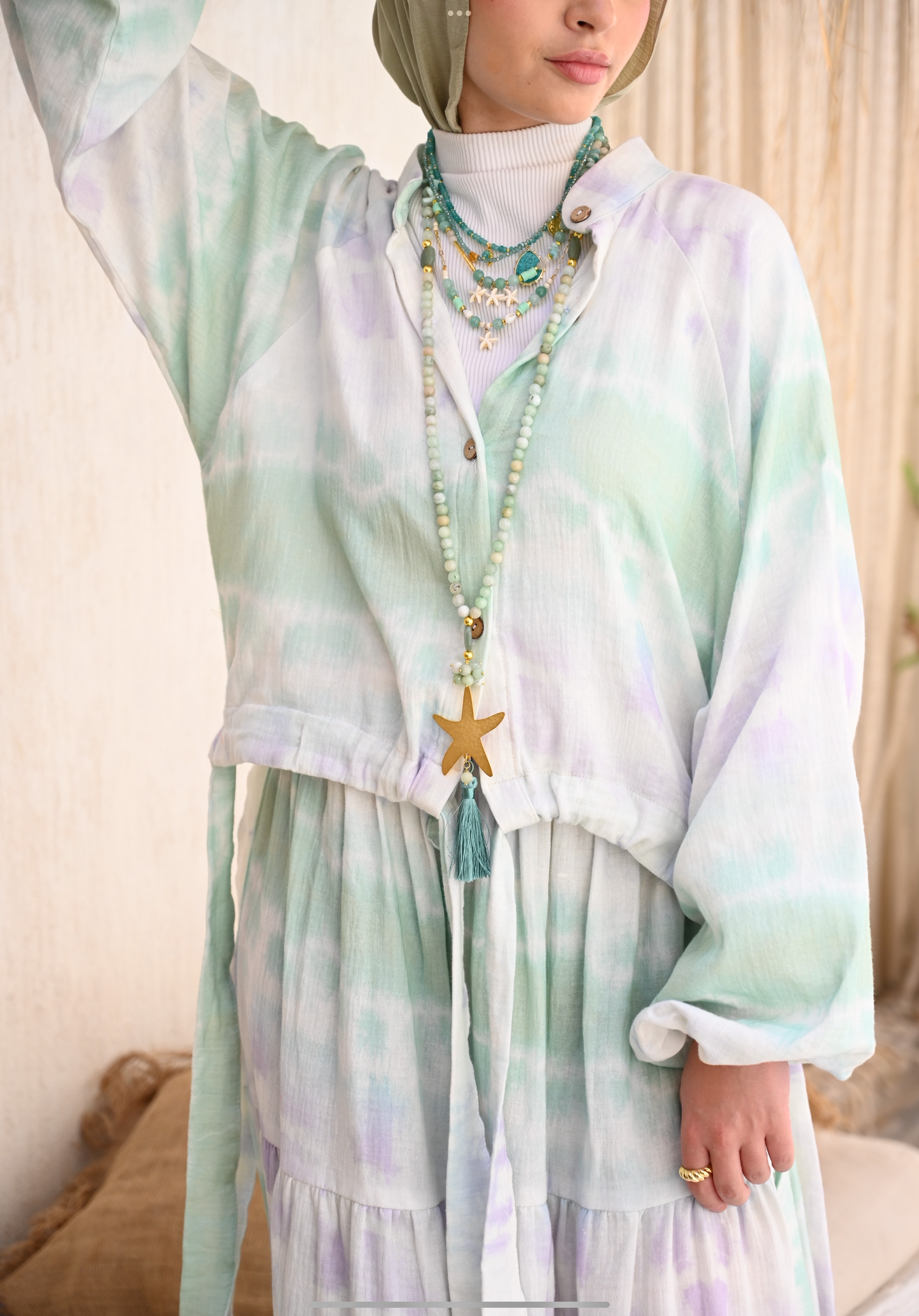 Tie dye top in Mint