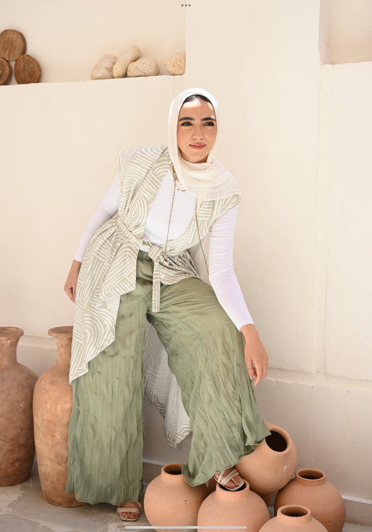 Pleated pants in Mint