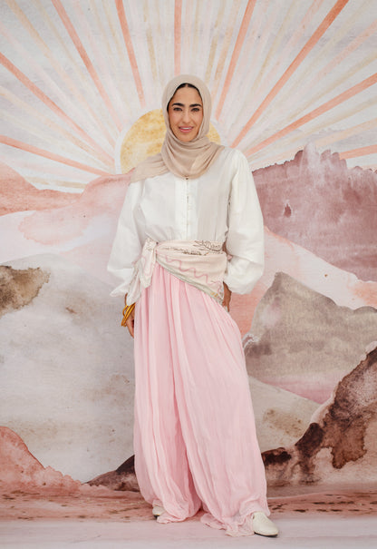 Pleated pants in Babypink