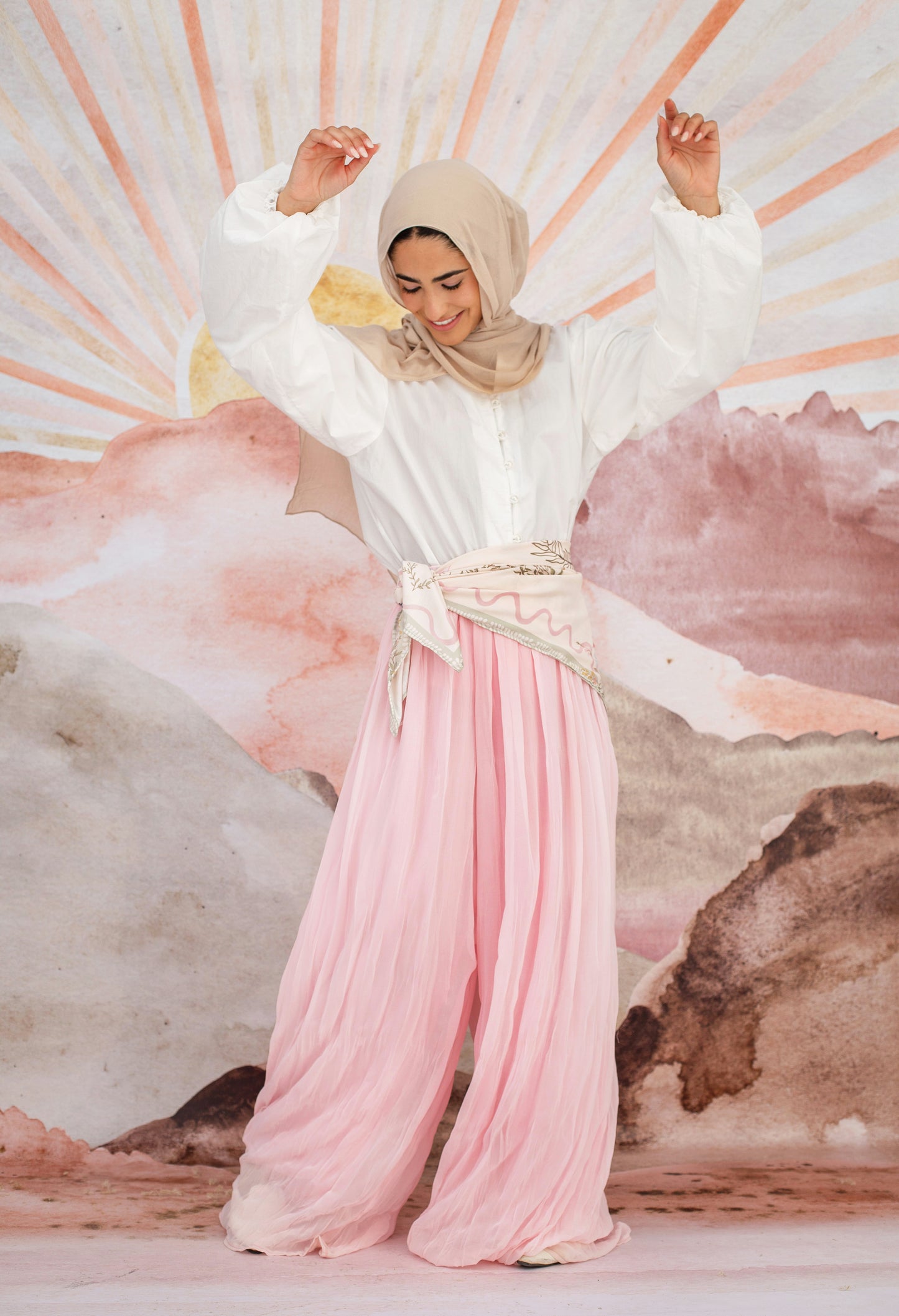 Pleated pants in Babypink
